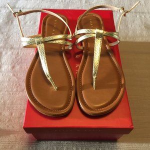 Kelly & Katie Pattie Gold Metallic Sandal Flat 7.5